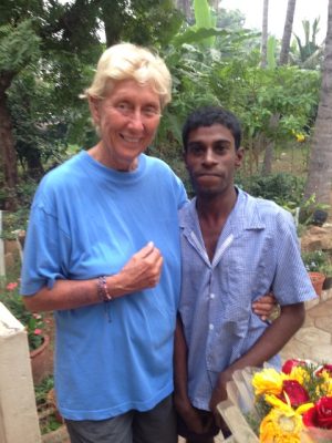 Portrait of Jan Tracy, a kind-hearted woman with a warm smile, who brought joy and laughter to Mithra during her many visits over more than 20 years. She is remembered fondly by the children, staff, and nuns for her dedication and friendship.